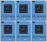 6-Pack Bundle - Canson XL Series Watercolor Textured Paper Pad for Paint, Pencil, Ink, Charcoal, Pastel, and Acrylic, Fold Over, 140 Pound, 9 x 12 Inch, 30 Sheets Canson