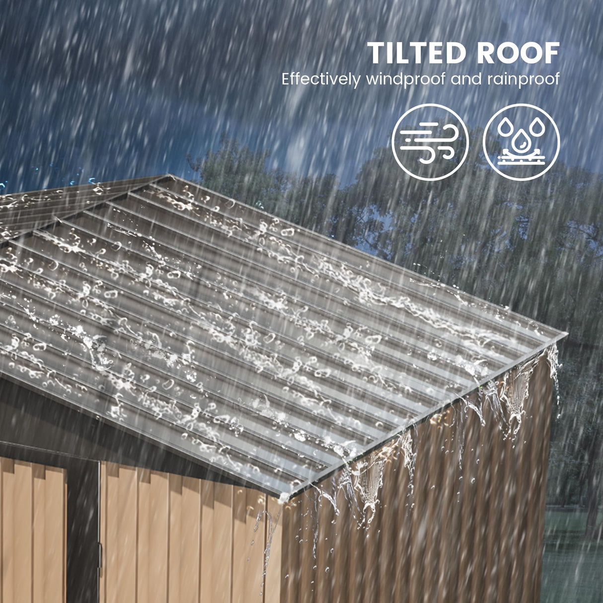 VerisShade Large Metal Storage Shed, 6 x 4 FT Outdoor Storage Shed, Metal Garden Tool Shed with Roof, Door & Lock, Waterproof and Anti-UV, for Patio Garden Yard, Brown VerisShade