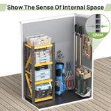 VONZOY Outdoor Resin Storage Shed, 5x3FT Plastic Storage Sheds with Floor, Lockable Door, Window, Waterproof Tool Sheds & Outdoor Storage Outside for Bike, Garbage Can,Garden, Grey White VONZOY