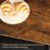 YATINEY Coffee Bar Cabinet, Kitchen Island with Storage, Farmhouse Sideboard Buffet Cabinet with Dual-Purpose Floating Shelf and Hooks, for Restaurant, Living Room, Rustic Brown KF22BR YATINEY