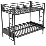 Bellemave Twin Over Futon bunk Bed, Futon bunk Bed, loft Bed with futon, No Box Spring Needed, Black Bellemave