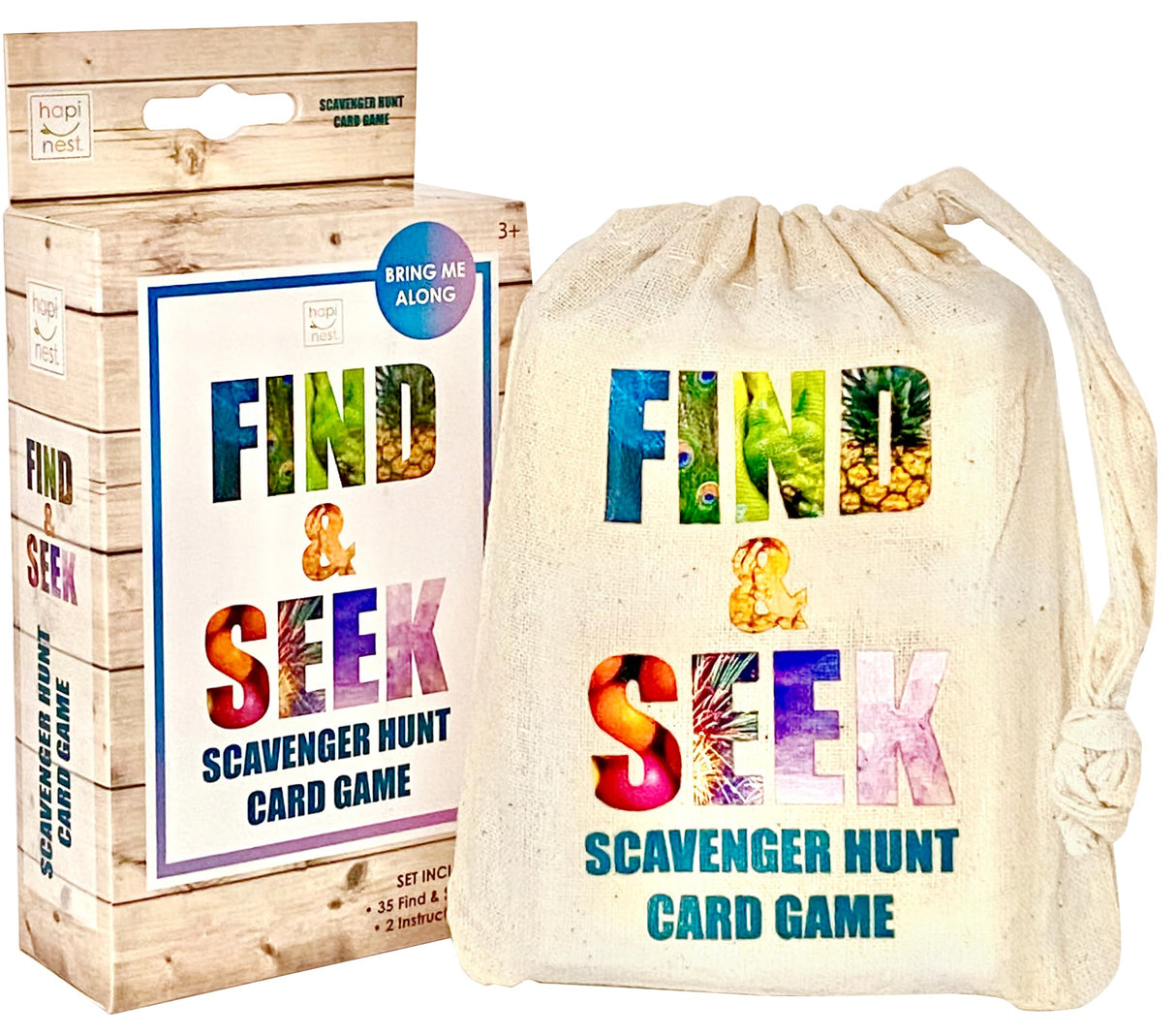 Hapinest Find and Seek Scavenger Hunt Card Game, Indoor Outdoor Activities for Kids Toddler & Family, Beach Camping Travel Car Games for Road Trips, Kids Scavenger Hunt Game Age 3 4 5 6 Years Old & Up Hapinest