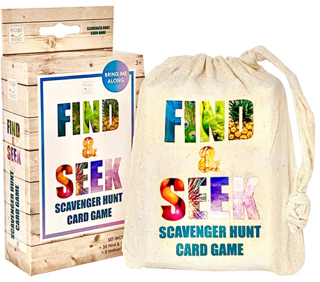 Hapinest Find and Seek Scavenger Hunt Card Game, Indoor Outdoor Activities for Kids Toddler & Family, Beach Camping Travel Car Games for Road Trips, Kids Scavenger Hunt Game Age 3 4 5 6 Years Old & Up Hapinest