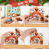 28 Pack Christmas Picture Frame Craft Kits for Kids, Xmas DIY Gingerbread House Candy Photo Craft Christmas Hanging Frame Ornaments for Xmas Tree Holiday Art Decorations Home Class Game Activities GuassLee