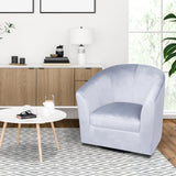 Ariana 360 Degree Swivel Barrel Chair Swivel Accent Chair for Living Room with Armrest Small Accent Chair for Home Barrel Chairs Chairs Living Room Gray Microfiber Naomi Home