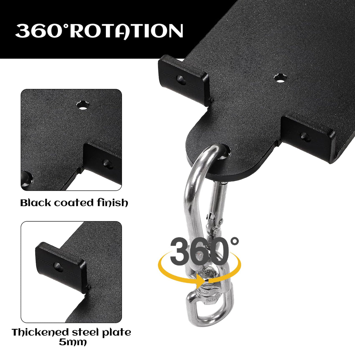 Punching Bag Hanger Heavy Duty Beam Mount for Heavy Bag 360° Rotation Ceiling Mount Bracket Wood Beam Hook with Spring Ideal for Boxing Muay Thai Aerial Yoga and Home Gym Training Yoiilifee