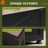 WLIVE Farmhouse Coffee Table,Square Wood Lift Top Coffee Table with Storage,Center Table for Living Room,Home Office,Black and Grey Oak WLIVE