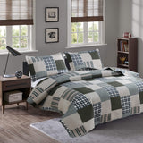 Jessy Home Bedspread Set Queen Size Quilt Set Bedding Lightweight Bedspread Plaid Patchwork Bedding Reversible Quilt Stripe Line Style Mens Quilts Coverlet Soft Breathable Bedspread Queen Bed Jessy Home