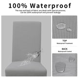 Easy-Going 100% Waterproof Dining Room Chair Cover Set of 6, Stretch Jacquard Parson Chair Slipcover Removable Washable Chair Protector for Home, Restaurant, Banquet (Large, Light Gray) Easy-Going