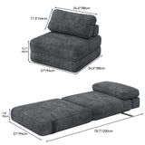 YITAHOME Folding Sofa Bed,New Upgrade Resilient Pocket Spring Cushion-Fold Out Chair Bed, Convertible Lazy Sleeper Chair with Back Support,Comfy Floor Sofa Lounge for Living Room, Bedroom, Dark Grey YITAHOME