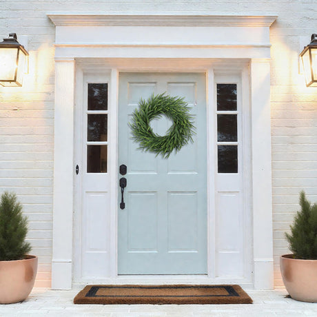 MDSTBN 24 Inch Pine Wreath Christmas Wreaths for Front Door, Real Touch Pine Wreath Large Artificial Green Wreaths for Walls Windows Porches Farmhouse Indoor Outdoor Home Decor MDSTBN