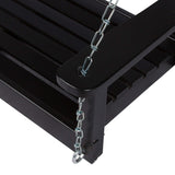 Shine Company Maine 54" Wood Porch Swing with Chains – Black Shine Company