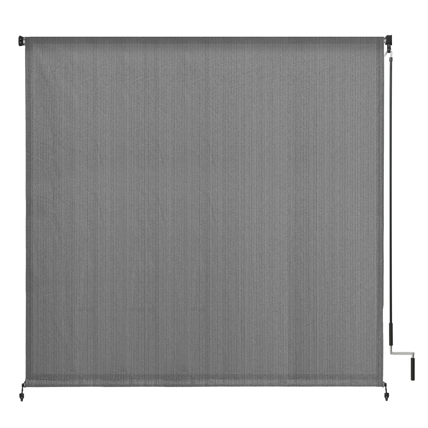 VICLLAX Outdoor Roller Shade, Patio Cordless Blinds Roll Up Shade (8' W X 8' L), Grey