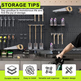 4 Pack Metal Pegboard Panels 24" x 12" Black Heavy Duty Steel Pegboard Wall Organizer, Garage Utility Tools Pegboard Storage System for Workbench, Shop, Shed Modular Peg Board Organizer Board Kit Chinrose