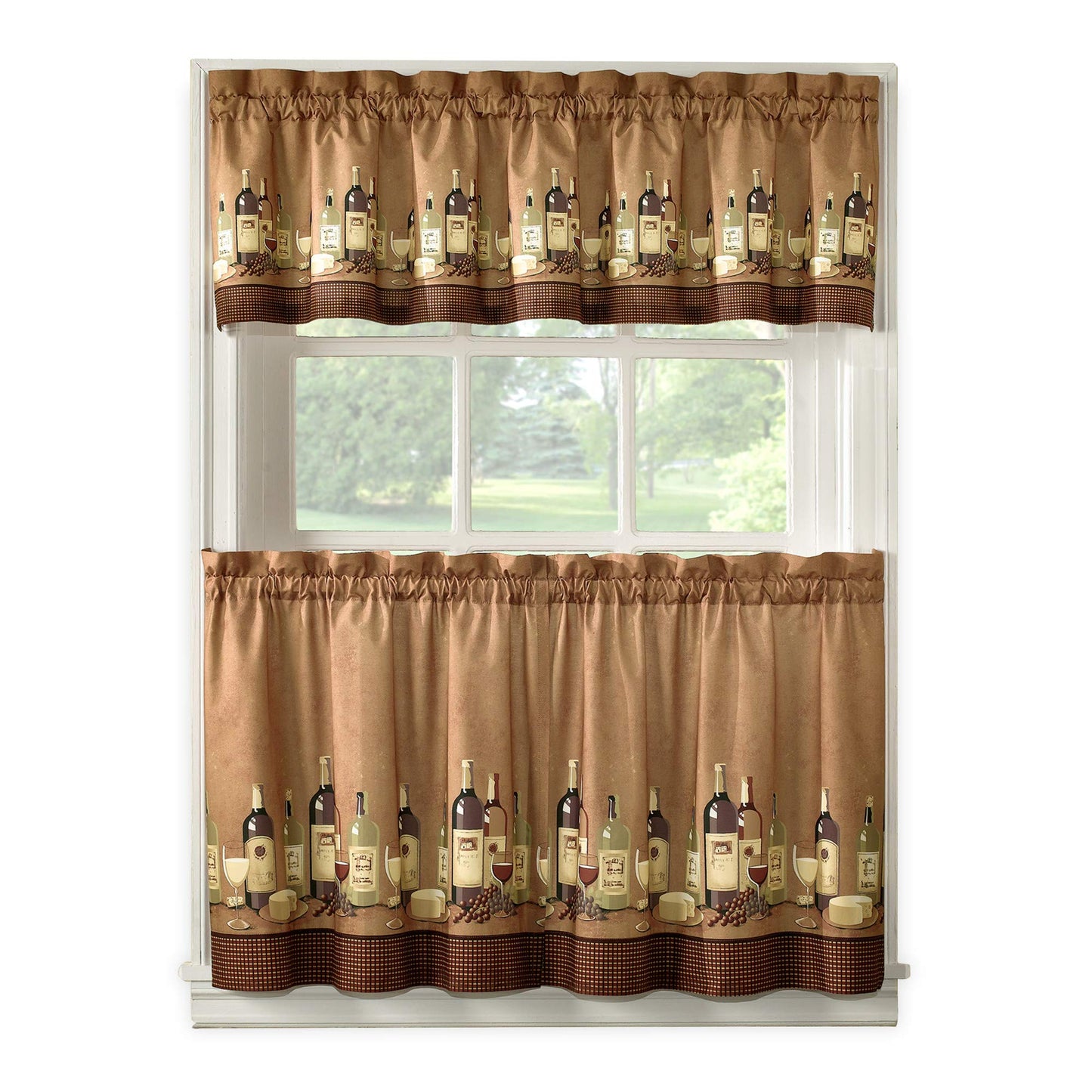 CHF Industries Wines Kitchen Curtain Set 24-inch Length