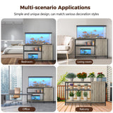 Tatub 55-90 Gallon Fish Tank Stand Large Aquarium Stand with Accessories Storage Cabinet, Heavy Duty Metal Fish Tank Cabinet Suitable for Turtle Tank, Reptile Terrarium, 1000LBS Capacity, Wood Tatub