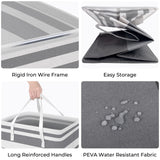 HomeHacks 2 Pack Large Laundry Baskets, Waterproof, Freestanding Laundry Hampers, Collapsible Clothes Hamper with Reinforced Handles in Laundry Room, College Dorm, Bathroom, Bedroom (Grey, 75Lx2) HomeHacks