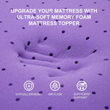 SINWEEK 1.5 Inch Gel Memory Foam Mattress Topper Ventilated Soft Pressure Relieve Mattress Pad, Breathable Bed Topper, CertiPUR-US Certified, Queen Size SINWEEK