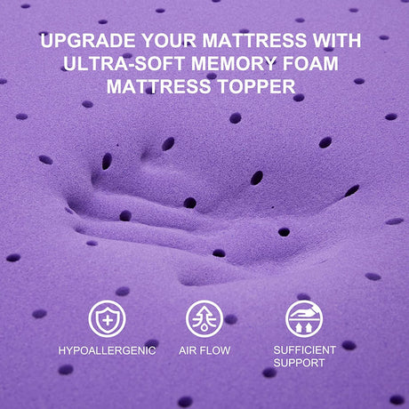SINWEEK 1.5 Inch Gel Memory Foam Mattress Topper Ventilated Soft Pressure Relieve Mattress Pad, Breathable Bed Topper, CertiPUR-US Certified, Queen Size SINWEEK