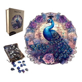 IKFUVACT Unique Wooden Jigsaw Puzzles, Wood Puzzles for Adults, Family Puzzle Game (Peacock, Large) IKFUVACT