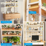 MiaJJooLi Stylish 2-Tier Wood Desktop Bookshelf Organiser for Home and Office MiaJJooLi