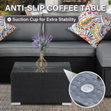 7-Piece Outdoor Patio Furniture Set – Handwoven All-Weather Rattan & 4” Thick Waterproof Cushions, Wicker Outdoor Conversation Sets with Coffee Table for Deck, Backyard, Garden TESTERYOR