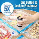 Billty Vacuum Sealer, Handheld Vacuum Sealer, 3rd Generation Vacuum Sealer for Food + 30 Sous Vide Bags billty