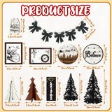 FairySandy Christmas Tiered Tray Decor Wooden Sign Farmhouse Tier Tray Decorations for Home Xmas Winter Party Bathroom Kitchen Bedroom (Stylish Style, 15 Pcs) FairySandy