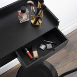 Kate and Laurel Kitt Modern Floating Shelf with Drawers, 28 x 12 x 6.5 inches, Black, Chic Floating Storage Console Table or Desk for Wall Kate and Laurel