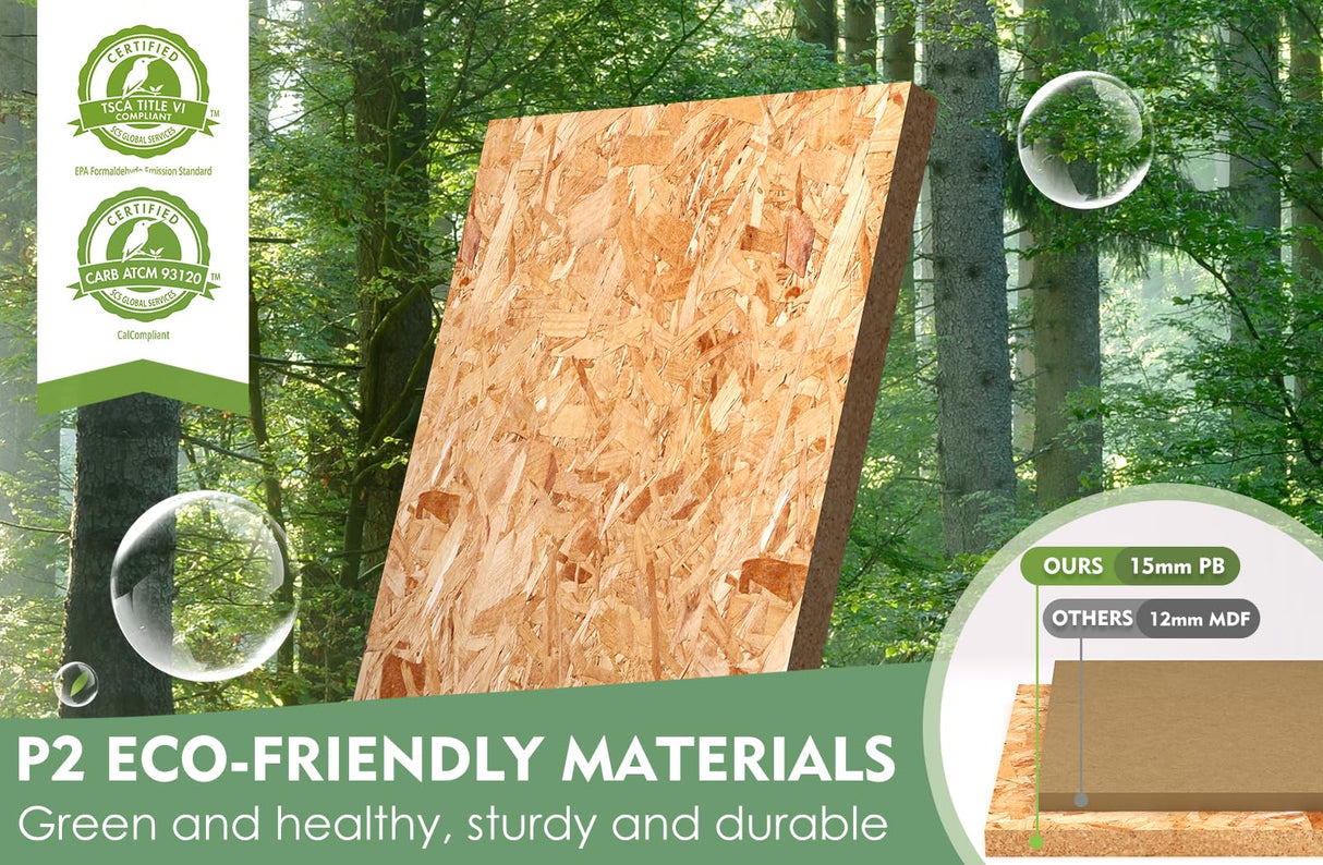 Amunrbrek Litter Box Enclosure for 2 Cats, Cat Litter Box Enclosure Furniture with Double Room, Wooden Litter Box Furniture with Cat Door, Black amunrbrek