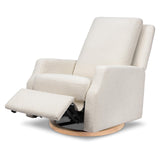 NAMESAKE Crewe Electronic Recliner and Swivel Glider in Ivory Boucle with Light Wood Base, Greenguard Gold & CertiPUR-US Certified NAMESAKE