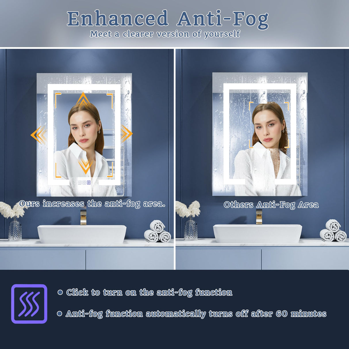 ExBrite LED Lighted Bathroom Medicine Cabinet with Mirror, 24 x 30 Inch, Recessed or Surface Mount, Anti-Fog, Stepless Dimming, Color Temperature Adjustment, 2 Outlets, Storage Shelves, Right Hinge ExBrite