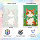 Yezavesu Framed Paint by Numbers Kit for Adults Beginner & Kids Ages 8-12, Cat Paint by Numbers with Frame, DIY Number Painting for Adults Orange Cat for Home Wall Decor Gift 8X 12 inch Yezavesu