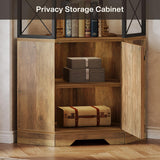 Tribesigns 76-Inch Tall Corner Cabinet, 7-Tier Industrial Corner Bookshelf Bookcase with Storage Rack, Freestanding Display Shelving Unit for Living Room, Kitchen, Home, Brown Tribesigns