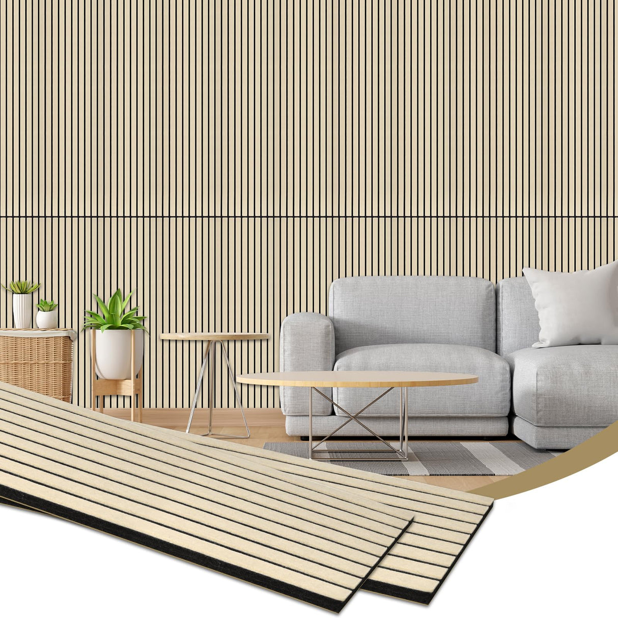 SDLDEER 10 Pack Acoustic Panels, 48"X 12"X 0.4" Sound Proof Panels for Walls, Self-Adhesive Acoustical Wall Panels, Sound Proofing Panels Acoustic Treatment for Home Office Decoration SDLDEER