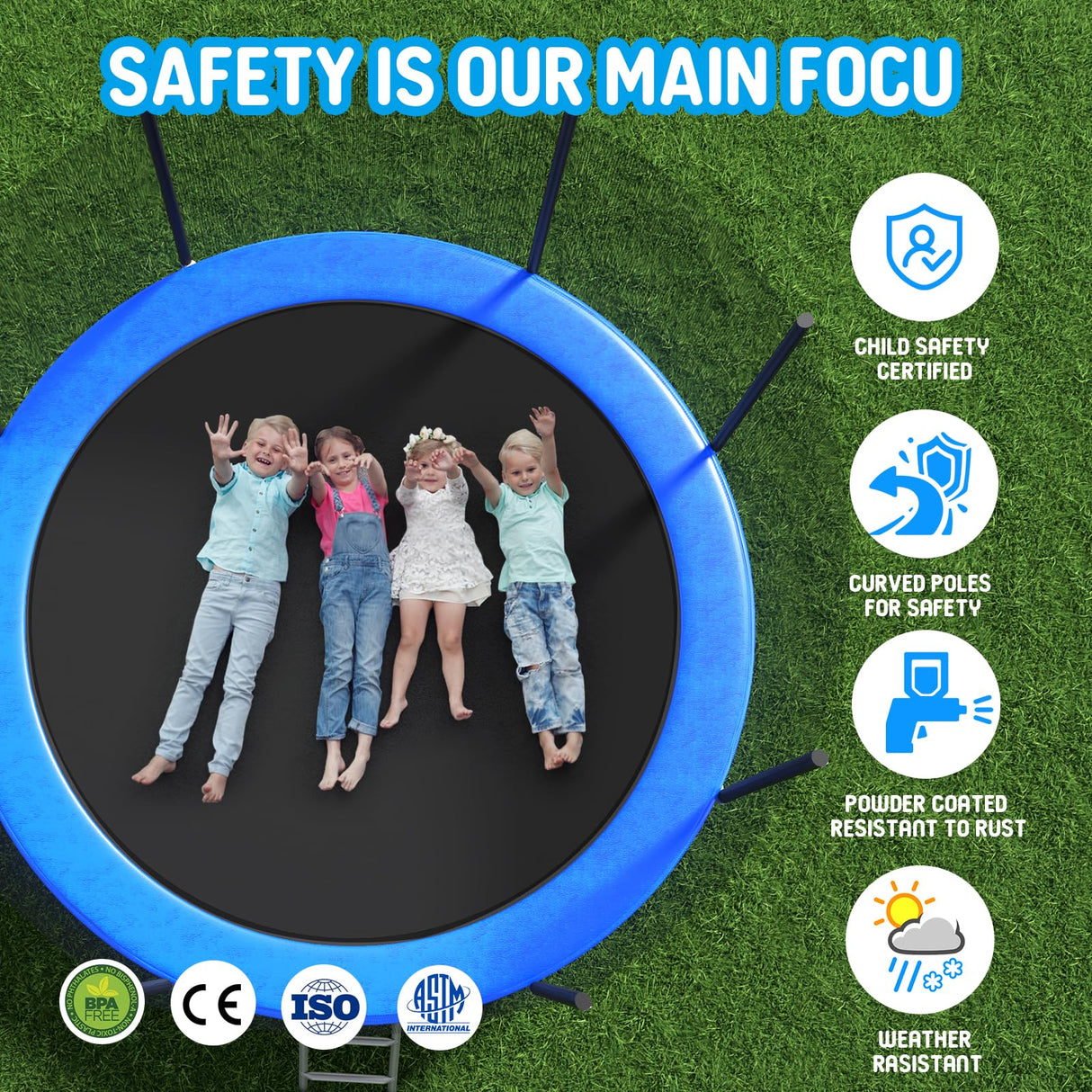 Livavege Trampolines 10FT Trampoline with Safety Enclosure Net & Ladder, Outdoor Trampoline for Kids and Adults with Heavy Duty Jumping Mat and Spring Cover Padding, 400LBS, ASTM Approved Livavege