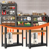 Hymnxemo 4-Tier Adjustable Multi-Purpose Storage Rack – Space Saving Organizer Shelf for Kitchen, Bathroom, Living Room,Garage – Corrosion-Resistant Metal, 31.5''W×15.7''D×63''H Hymnxemo