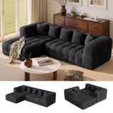 Nalupatio 107" Modern Boneless Couch Cloud Modular Sectional Sofa with L Shaped Chaise, Upholstered Comfy Chenille Couch Bed in a Box,No Assembly Required Nalupatio