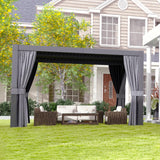 Aoxun Louvered Pergola 10 x 12ft Outdoor Aluminum Pergola with Adjustable Roof for Gardens, Decks and Backyards, Gray Aoxun
