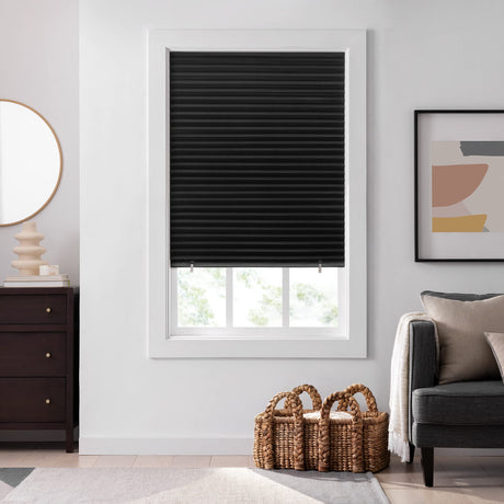 ECLIPSE Blackout Paper Pleated Shade - Cordless Durable Cut-to-Width Multi Pack Window Shades, 48 in x 72 in (2 Pack), Black Eclipse