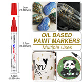 Black Paint Pens Permanent Paint Markers - 6 Pack Oil Based Marking Pens, Medium Point, Quick Drying and Waterproof Paint Pens for Rock Painting Car Tyre Metal, Plastic, Canvas, Wood TOOMGGA