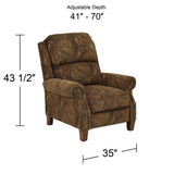 Kensington Hill Beaumont Warm Brown Paisley Patterned Recliner Chair Traditional Armchair Comfortable Push Manual Reclining Footrest Adjustable for Bedroom Living Room Reading Home Relax Office Kensington Hill