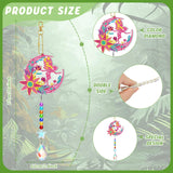Tradder 6 Pcs Diamond Painting Wind Chimes Spring Diamond Painting Kit Double Sided Elf Ornaments with Crystal Pendant 5D Diamond Art for Spring Home Garden Hanging Ornament Tradder