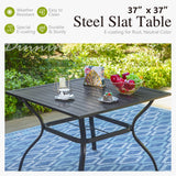 Sophia & William Patio Dining Set with Umbrella 6 Pieces, Outdoor Table and Chairs with 10ft Patio Beige Umbrella(No Base), Weather-Resistant for Garden, Backyard, Lawn, Balcony Sophia & William