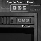 TURBRO Fireside FS23 Realistic Flames Electric Fireplace, Remote Control, 3 Adjustable Brightness Flames TURBRO