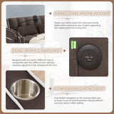 Sleeper Sofa Couch Bed with USB & Type C Port, Modern 3-in-1 Convertible Velvet Pull Out Loveseat Futon Sofa w/Phone Holder/Cup Holder for Living Room Apartment, Adjustable Backrest, Coffee Antetek