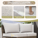 INTER HUT Vista Oasis Outdoor Sectional Sofa Set, 2 Seat Armless Sofa, Wicker Outdoor Furniture with Deep Seating Cushion, Beige/Beige INTER HUT