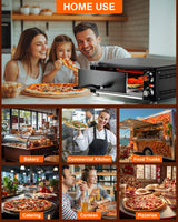 PYY Electric Pizza Oven Indoor Countertop Pizza Oven Commercial Pizza Maker Machine for Home with Timer Stainless Steel Pizza Cooker PYY