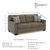 Signature Design by Ashley Mahoney Contemporary Tufted Sofa, Dark Brown Signature Design by Ashley