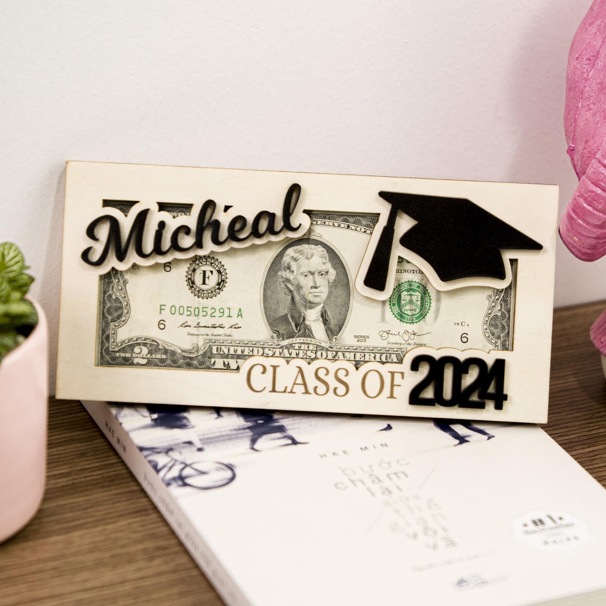 KindlyToys Personalized Graduation Money Holder - Graduation Gift Money Holder, Money Holder for Cash Gift Graduation - Wooden Money Holder, Unique Class of 2024 Graduation Gifts - WoodArtSupply